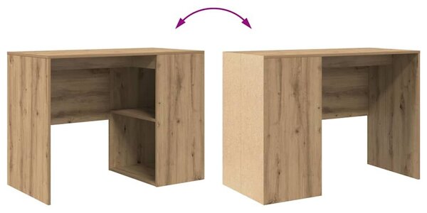 VidaXL Asztal polcokkal Artisan tölgy 102 x 50 x 75 cm Faanyag