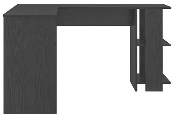 VidaXL Sarokasztal Tárolással Musta tammi 140 x 113.5 x 75 cm Faanyag