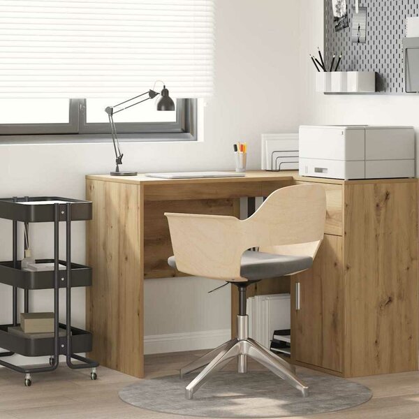 VidaXL Asztal polcokkal Artisan tölgy 102 x 50 x 75 cm Faanyag