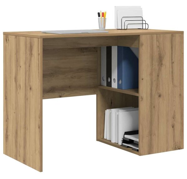 VidaXL Asztal polcokkal Artisan tölgy 102 x 50 x 75 cm Faanyag