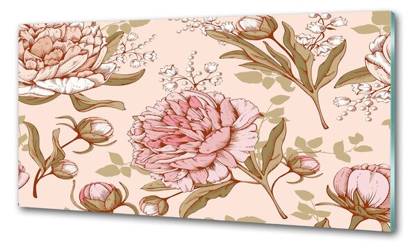 Konyhai hátfalpanel Peonies