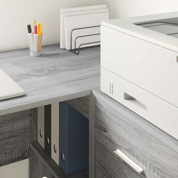 VidaXL Íróasztal polcokkal Szürke Sonoma 102 x 50 x 75 cm Faanyag