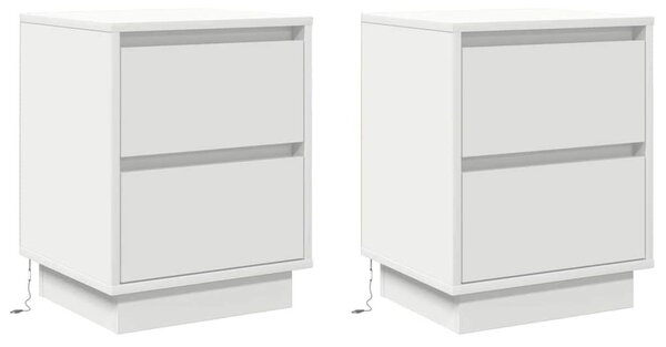 VidaXL Éjjeliszekrény fiókkal 2 pcs Fehér 39 x 34,5 x 50 cm Faanyag