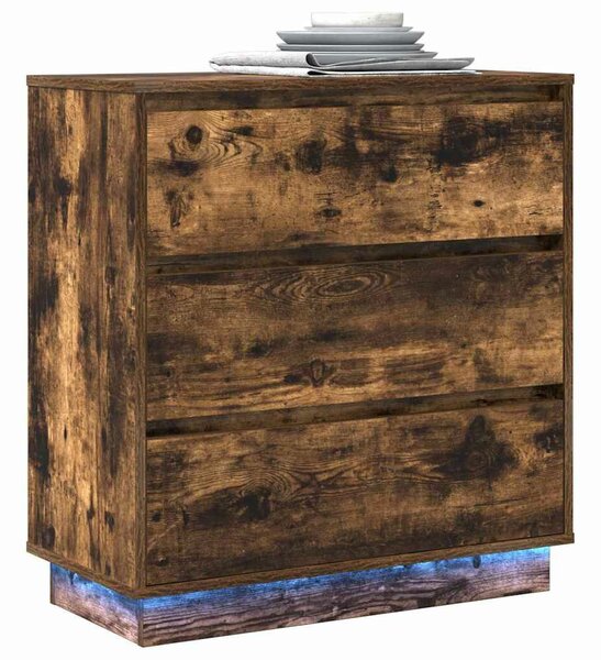 VidaXL Éjjeliszekrény fiókkal Füstölt tölgy 71 x 34.5 x 75 cm Faanyag