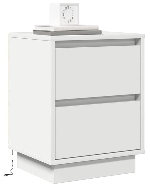 VidaXL Éjjeliszekrény fiókkal 2 pcs Fehér 39 x 34,5 x 50 cm Faanyag