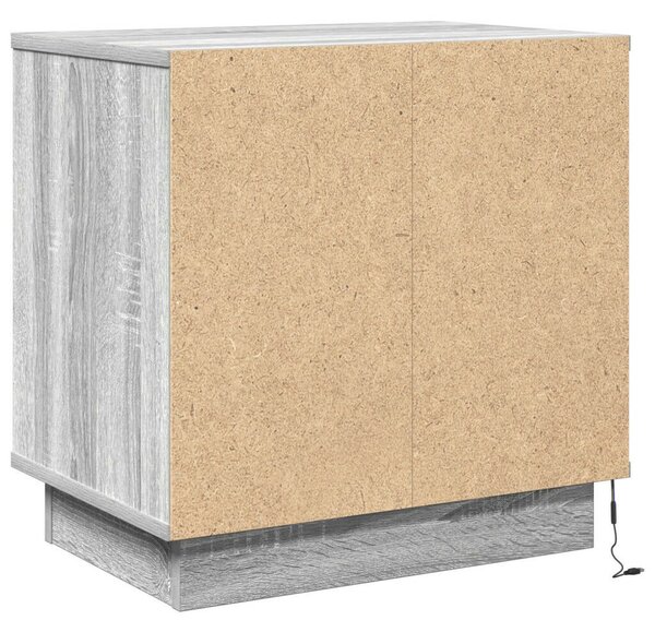 VidaXL Éjjeli szekrény LED világítással 2 db Szürke Sonoma 50x34,5x50 cm