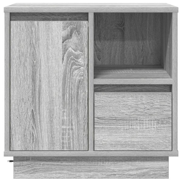 VidaXL Éjjeli szekrény LED világítással 2 db Szürke Sonoma 50x34,5x50 cm
