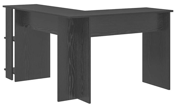 VidaXL Sarokasztal Tárolással Musta tammi 140 x 113.5 x 75 cm Faanyag