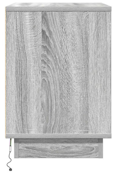 VidaXL Éjjeli szekrény LED világítással 2 db Szürke Sonoma 50x34,5x50 cm