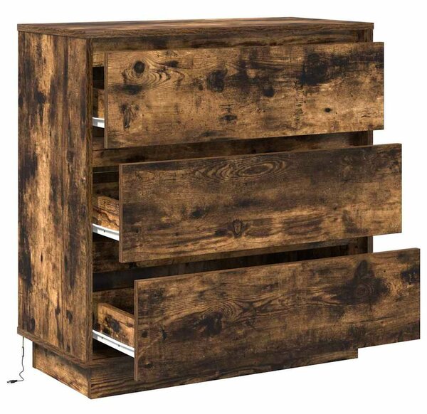 VidaXL Éjjeliszekrény fiókkal Füstölt tölgy 71 x 34.5 x 75 cm Faanyag