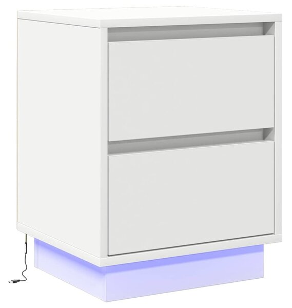 VidaXL Éjjeliszekrény fiókkal 2 pcs Fehér 39 x 34,5 x 50 cm Faanyag