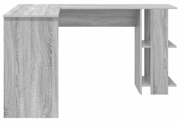 VidaXL Sarokíróasztal Szürke Sonoma 140 x 113,5 x 75 cm Faanyag