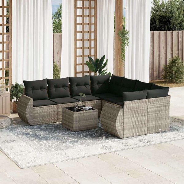 VidaXL Polyrattan Kerti Ülőgarnitúra - 9 részes