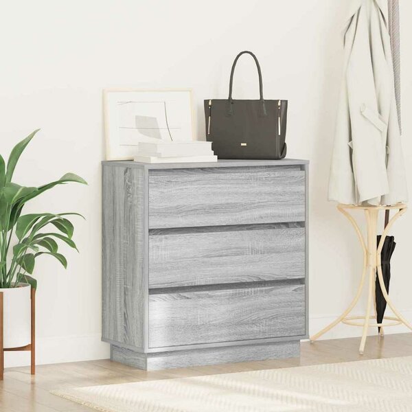 VidaXL Éjjeliszekrény fiókkal Szürke 71 x 34.5 x 75 cm Faanyag