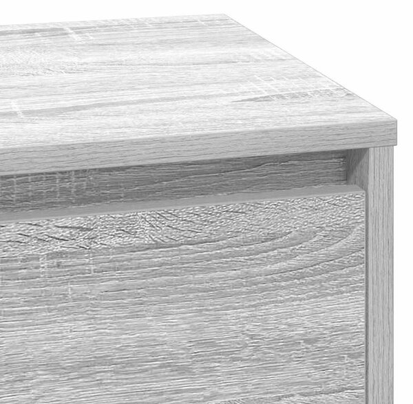 VidaXL Éjjeliszekrény fiókkal Szürke 71 x 34.5 x 75 cm Faanyag