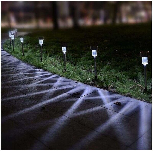 Polifach LED-es kerti Napelemes Lámpa 29,5cm (P-002) - szürke 12db