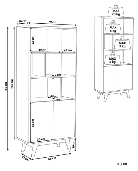 Polcrendszer COLUMBUS 182 cm Barna/fehér