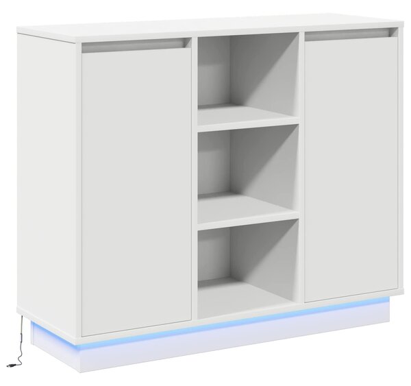 VidaXL LED tálaló Fehér 90 x 32 x 75 cm Szerelt Fa