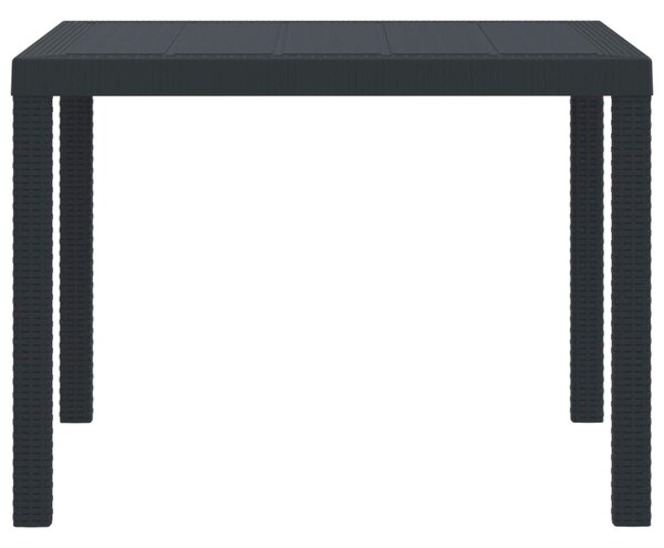 VidaXL Kerti Asztal Antracit 100 x 100 x 73 cm polirattan