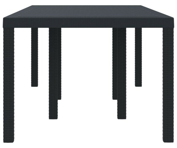 VidaXL Kerti Asztal Antracit 200 x 100 x 73 cm polirattan