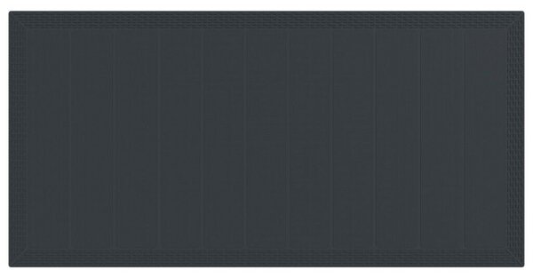 VidaXL Kerti Asztal Antracit 200 x 100 x 73 cm polirattan