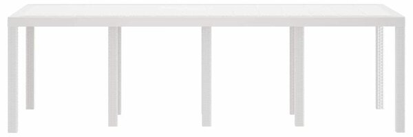 VidaXL Kerti Asztal Fehér 250 x 100 x 73 cm polirattan