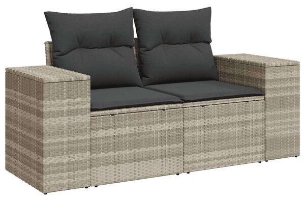 VidaXL Polyrattan Kerti Ülőgarnitúra - 9 részes - Világosszürke