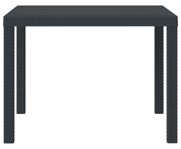 VidaXL Kerti Asztal Antracit 100 x 100 x 73 cm polirattan