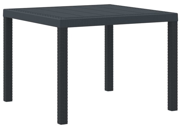 VidaXL Kerti Asztal Antracit 100 x 100 x 73 cm polirattan