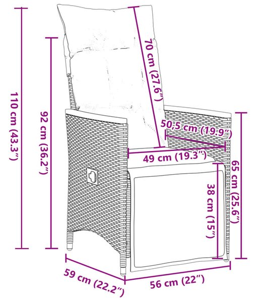 VidaXL 8 Személyes Polyrattan Kerti Bútor
