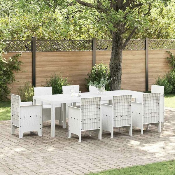 VidaXL Kerti Asztal Fehér 250 x 100 x 73 cm polirattan