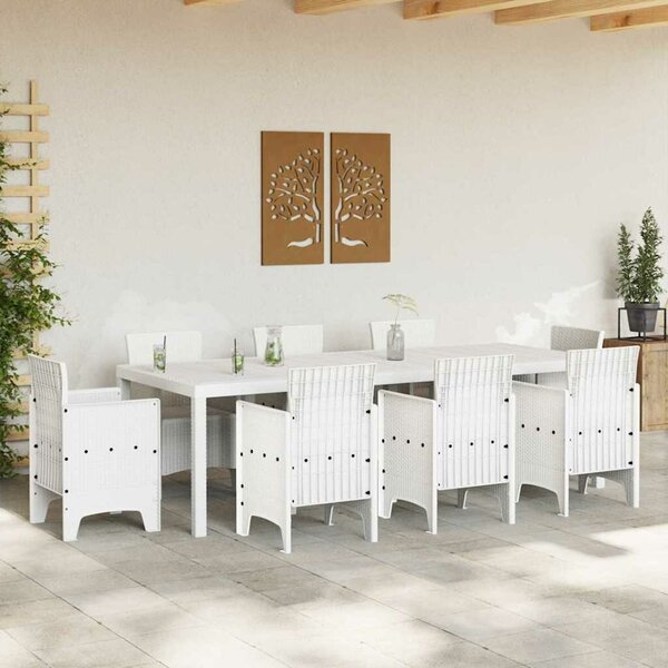 VidaXL Kerti Asztal Fehér 250 x 100 x 73 cm polirattan