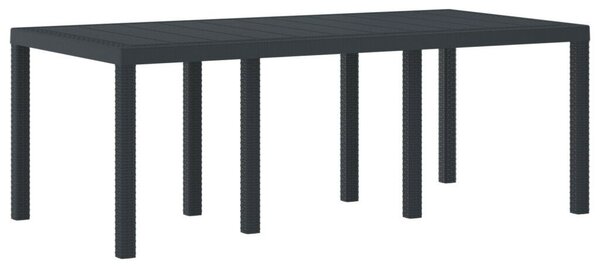 VidaXL Kerti Asztal Antracit 200 x 100 x 73 cm polirattan