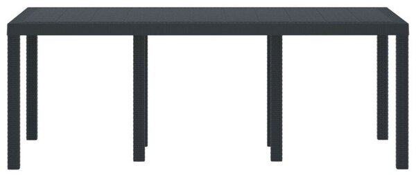 VidaXL Kerti Asztal Antracit 200 x 100 x 73 cm polirattan