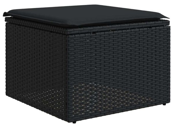 VidaXL Polyrattan Kerti Ülőgarnitúra - 7 részes - Fekete