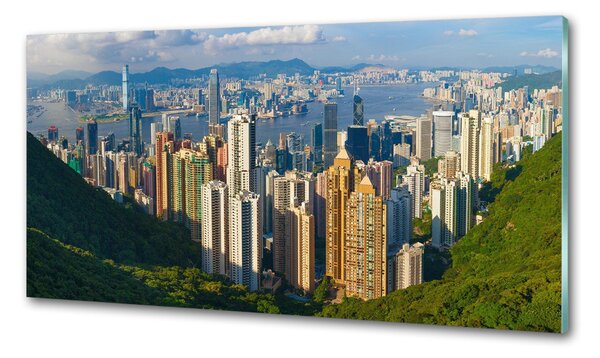 Hátfal panel konyhai Hong kong panoráma