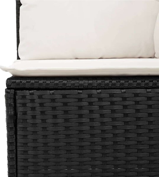 VidaXL Polyrattan Kerti Ülőgarnitúra - 7 részes - Fekete