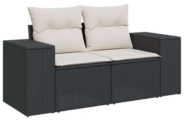 VidaXL Polyrattan Kerti Ülőgarnitúra - 6 részes - Fekete
