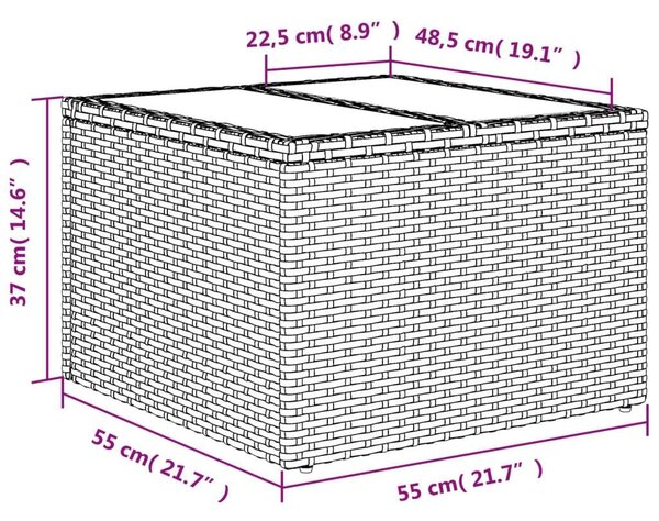 Polyrattan Kerti Ülőgarnitúra - 11 részes - Fekete