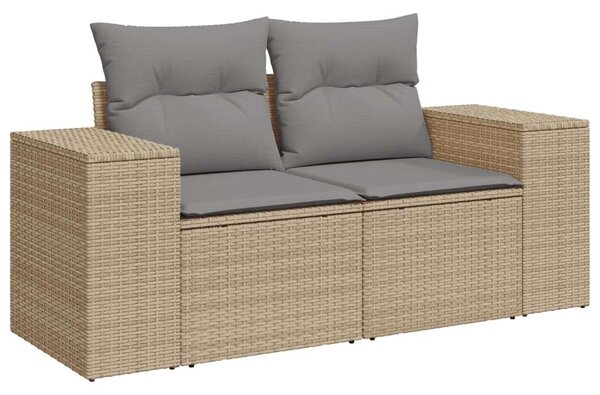 VidaXL 11 részes bézs polyrattan kerti ülőgarnitúra párnákkal