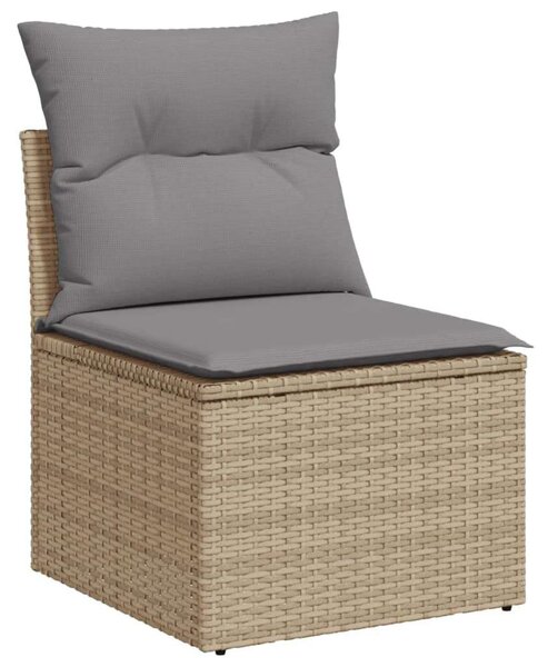 VidaXL 10 részes bézs polyrattan kerti ülőgarnitúra párnával