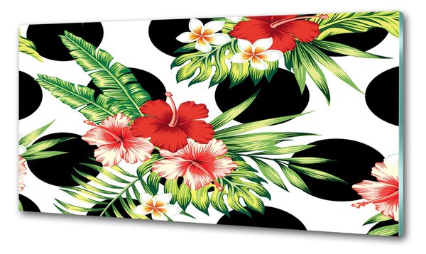 Konyhai hátfalpanel Hawaii virágok
