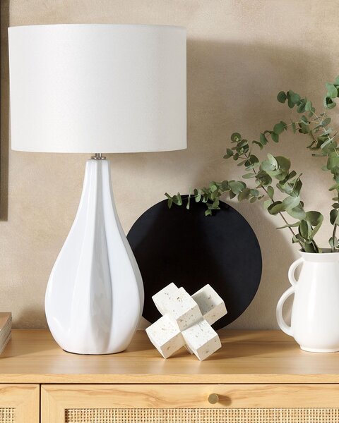 Asztali lámpa SANTEE Porcelán Törtfehér