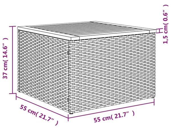 VidaXL Polyrattan Kerti Ülőgarnitúra - 13 részes - Szürke