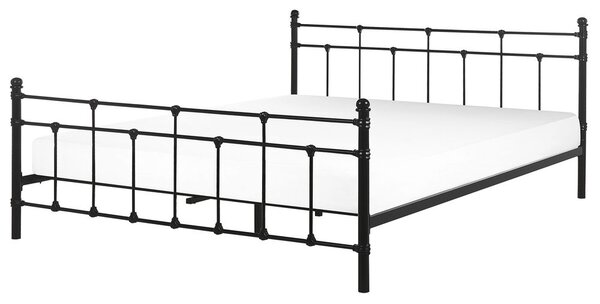 Ágy Fém LYNX 160 x 200 cm Fekete