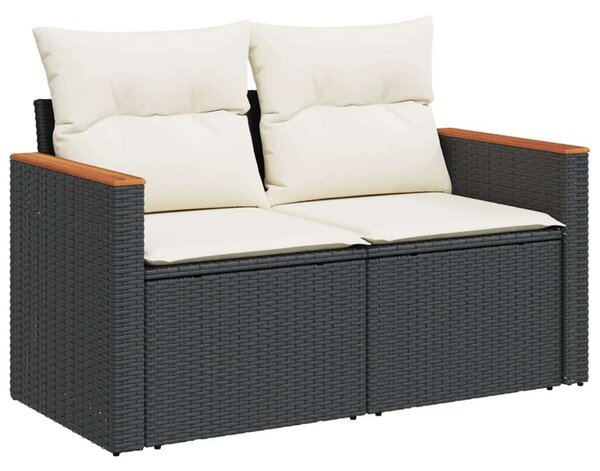 VidaXL 4 részes Kerti Ülőgarnitúra - Polyrattan - Fekete