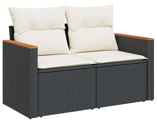 VidaXL Polyrattan Kerti Ülőgarnitúra - 8 részes - Fekete