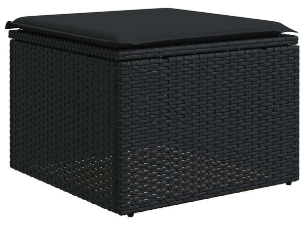 VidaXL Polyrattan Kerti Ülőgarnitúra - 8 részes - Fekete