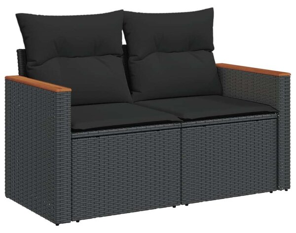 VidaXL Polyrattan Kerti Ülőgarnitúra - 7 részes - Fekete