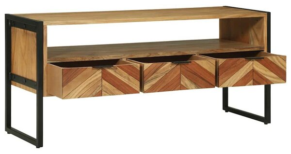 VidaXL TV szekrény fiókkal Barna 100 x 35 x 50 cm Tömör akácfa